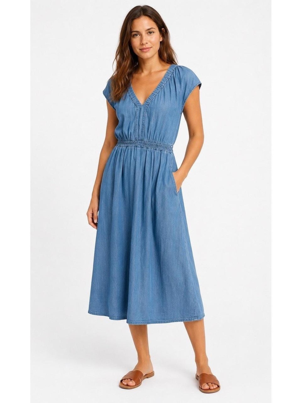 GAP Chambray Midi Dress 100% Cotton